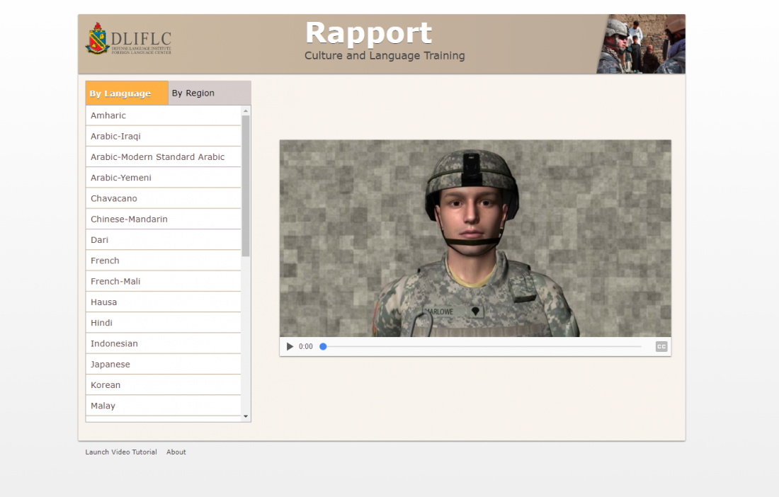 Screenshot of Rapport page