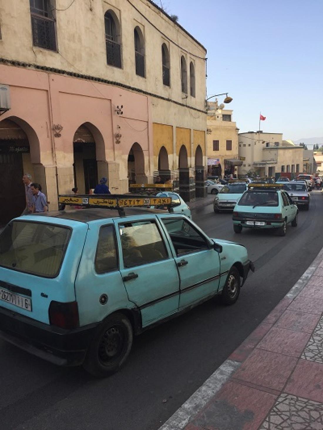Petit taxis in Marrekech, Morocco