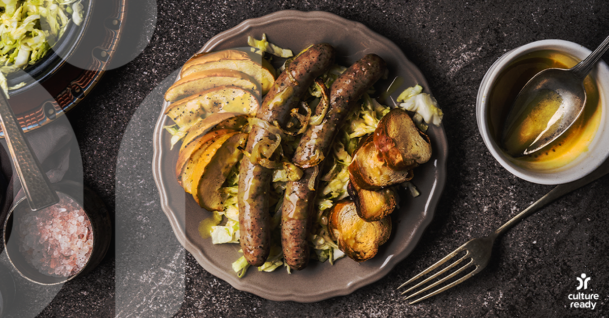 Image of German sausage on a plate
