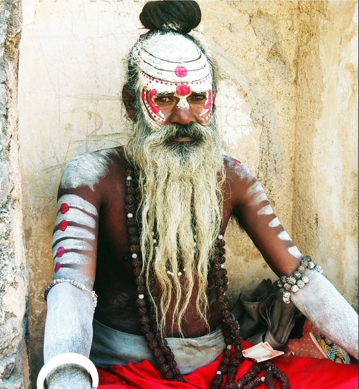Man with traditional face paint.
