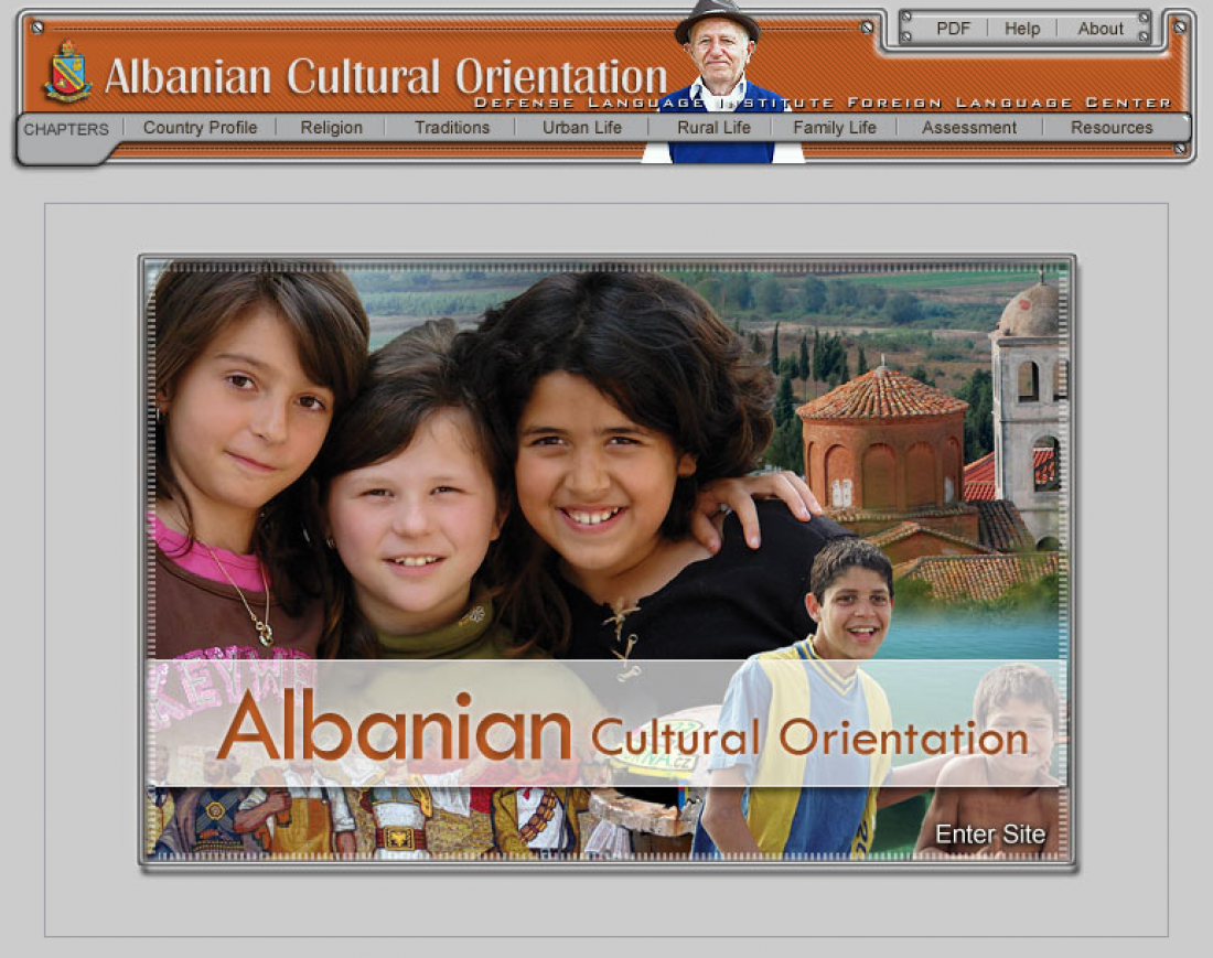 Screenshot of Cultural Orientation page