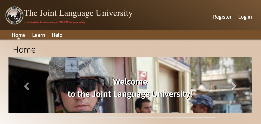 Homepage for the Joint Language University, JLU, website