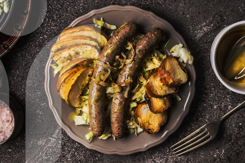 Image of German sausage on a plate